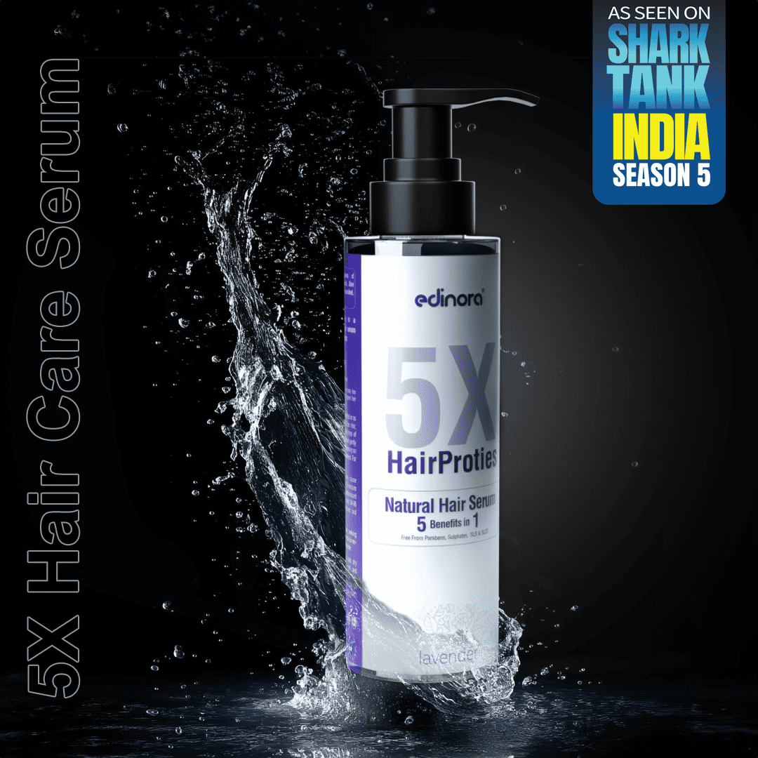 Edinora 5X Hair Proties Natural Serum | Lavender | 5 Benefits in 1 | Helps reduce hair fall, thinning, dandruff, promote growth (200ml)