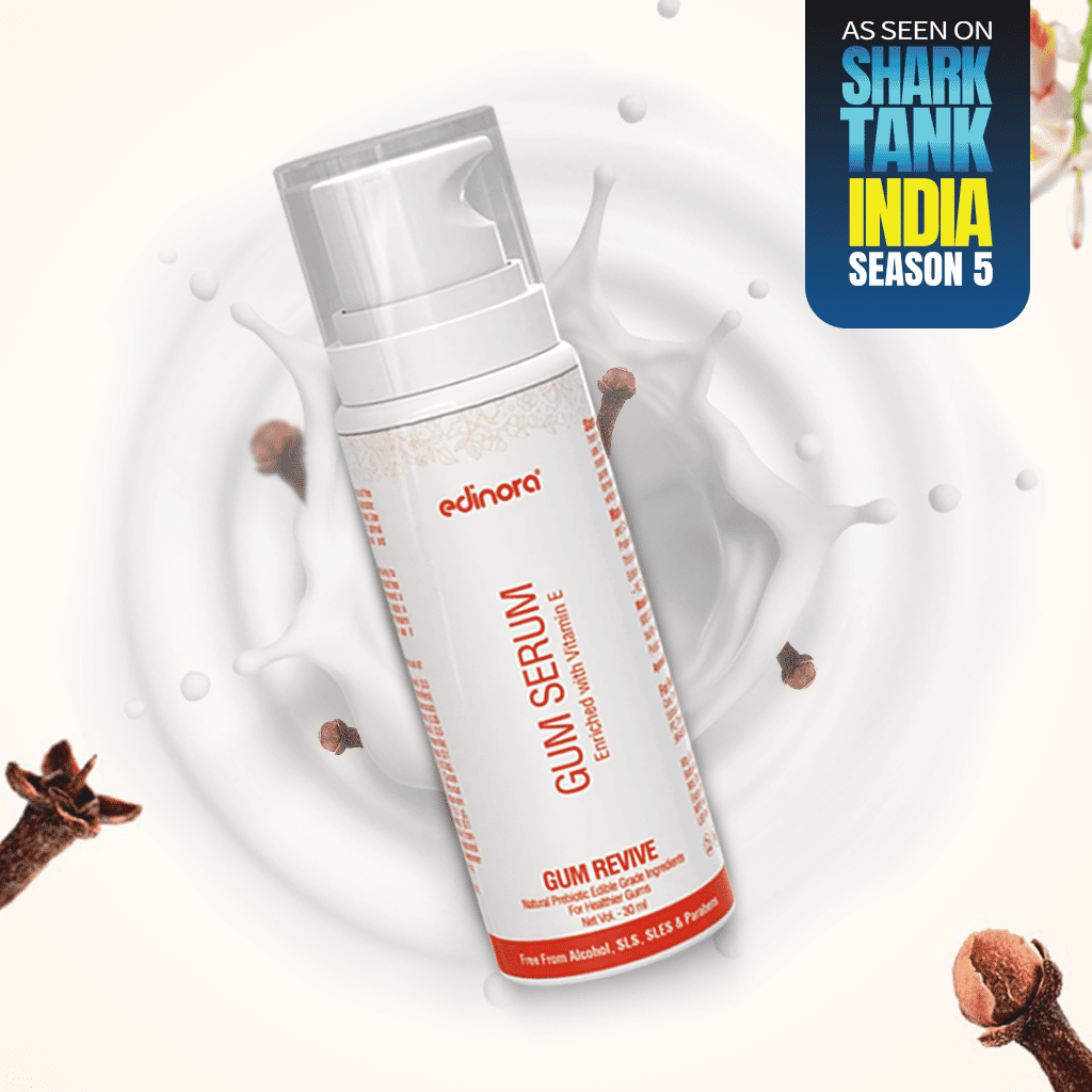 Edinora Gum Revive Serum | Gum Repair, Gum Bleeding | Helps Tighten & Strengthen | Daily use | Clove, Vitamin E, Aloe Vera, Chamomile | (30m)