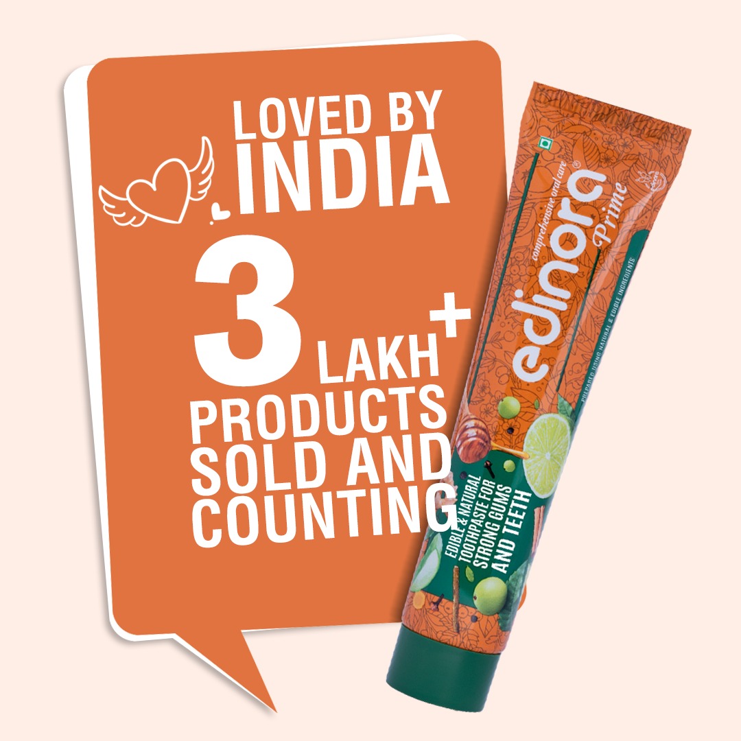EDINORA Prime Toothpaste | Blend Of Essential Oil & Herbal Powders | No SLS, Parabens, Sulphates | Microbiome friendly  (90g)
