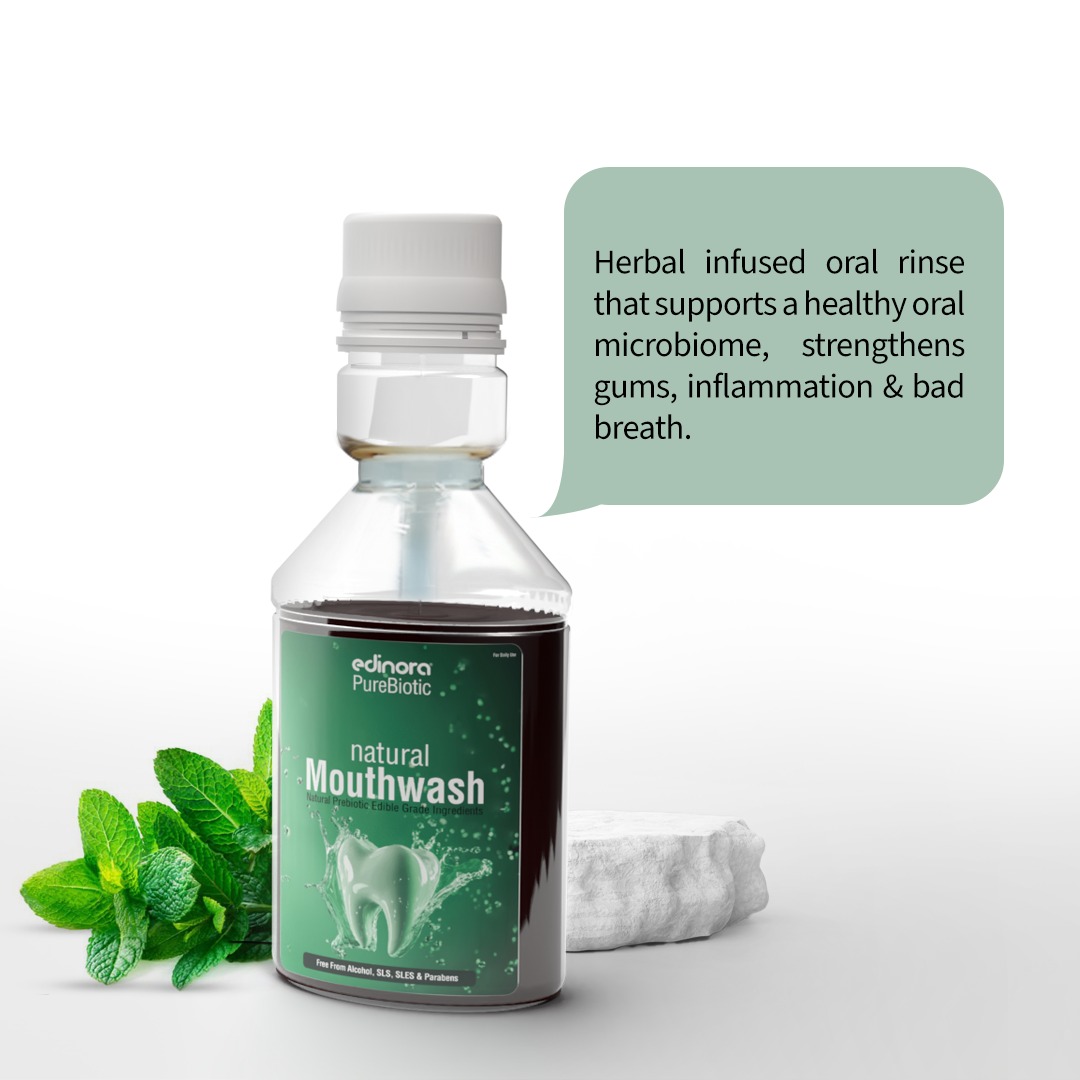 Edinora Ayurvedic Mouthwash - Prebiotic - Free from alcohol - Free from harsh chemicals - 200ml
