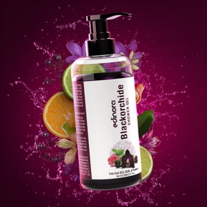 Edinora Black Orchid Shower Gel with Lavender, Wild Rose | Skin-Friendly pH | Helps reduce Dryness | No SLS, Parabens | Long-Lasting Fragrance (300ml)