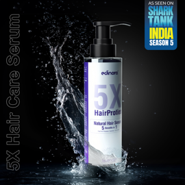 Edinora 5X Hair Proties Natural Serum | Lavender | 5 Benefits in 1 | Helps reduce hair fall, thinning, dandruff, promote growth (200ml)